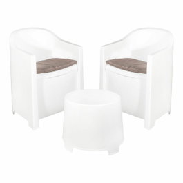Ipae Progarden Conjunto de terraza Luna de 3 piezas blanco