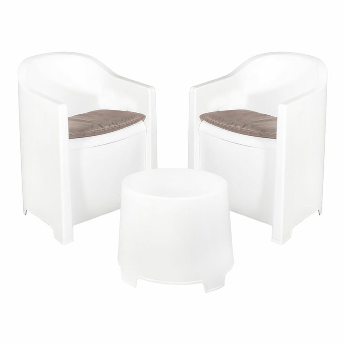 Ipae Progarden Conjunto de terraza Luna de 3 piezas blanco