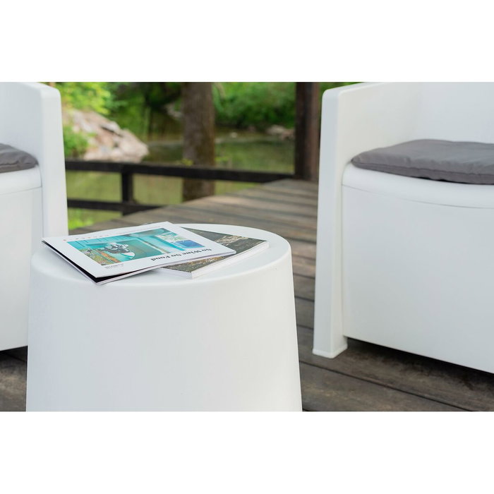 Ipae Progarden Conjunto de terraza Luna de 3 piezas blanco