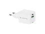 Conceptronic ALTHEA15W Cargador GaN USB-C 20W con 1 puerto USB-C + 1 USB-A, carga rápida Power Delivery y Quick Charge 3.0, protecciones sobretemperatura y cortocircuito, blanco