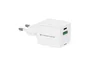 Conceptronic ALTHEA15W Cargador GaN USB-C 20W con 1 puerto USB-C + 1 USB-A, carga rápida Power Delivery y Quick Charge 3.0, protecciones sobretemperatura y cortocircuito, blanco
