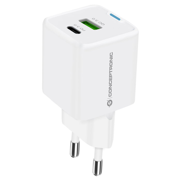 Conceptronic ALTHEA15W Cargador de Pared 20W Blanco USB-C y USB-A GaN Conceptronic ALTHEA15W Cargador de Pared 20W Blanco USB-C y USB-A GaN