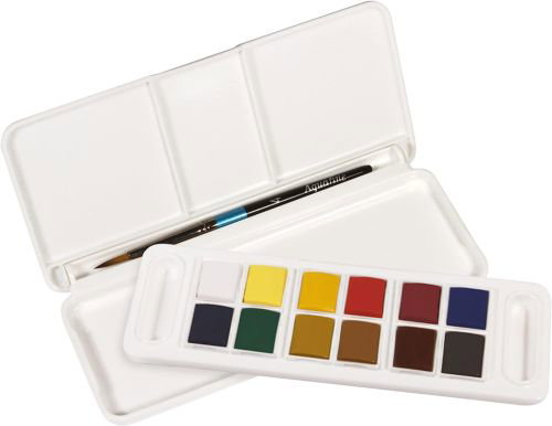 Daler rowney Set de viaje de acuarelas Aquafine con 12 colores surtidos y pincel