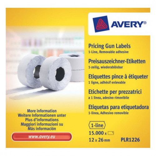 AVERY-DENNISON Etiquetas de Precios Adhesivo Removible 26x12 mm Blanco Rollo 1.500 uds. AVERY-DENNISON Etiquetas de Precios Adhesivo Removible 26x12 mm Blanco Rollo 1.500 uds.