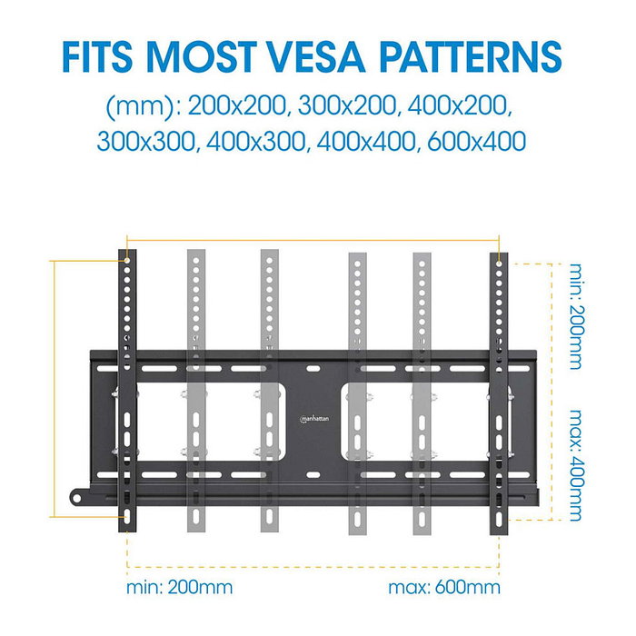 MANHATTAN Soporte de pared exterior antirrobo para TV 37-86 pulgadas