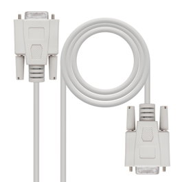 Nanocable Cable Serie Null Modem DB9 Hembra a DB9 Hembra 1,8 m Beige