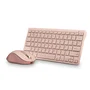 NGS FANTASY Kit Teclado y Ratón Inalámbrico Recargable Silencioso RF+Bluetooth QWERTY Español Rosa - Teclado Mini con 12 Teclas Multimedia y Ratón Óptico 5 Botones 1600 DPI