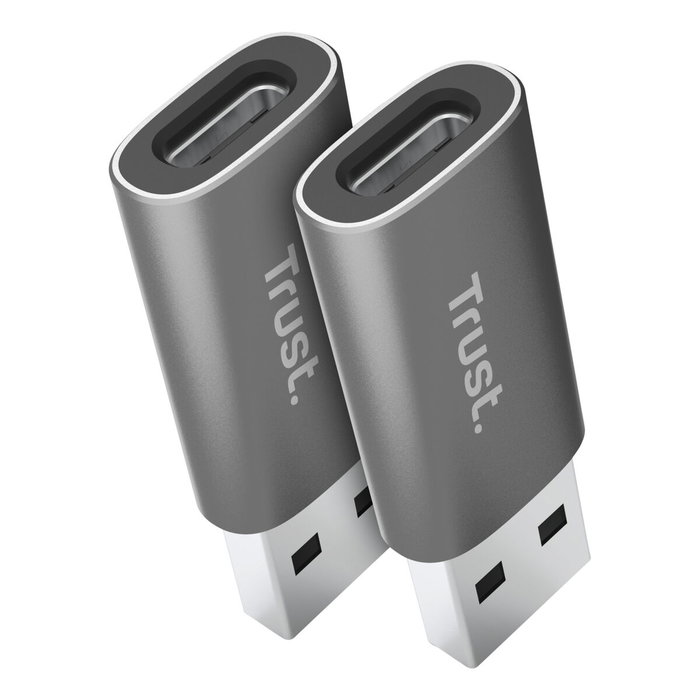 Adaptador USB Trust 25573 Gris (2 Unidades) Adaptador USB Trust 25573 Gris (2 Unidades)