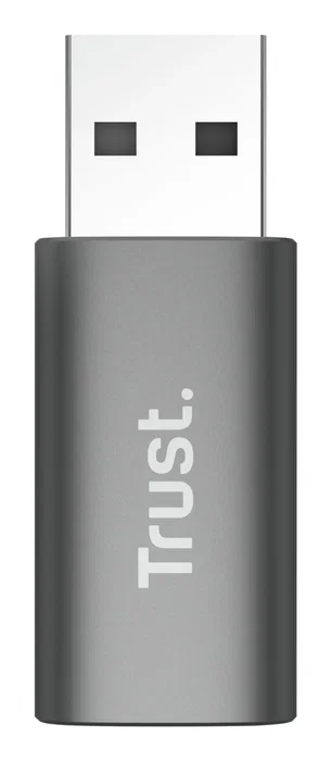 Trust Calyx Adaptador USB 3.2 Gen2 Tipo-C (Hembra) a USB-A (Macho), ABS, Gris, Incluye 2 Piezas