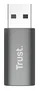 Trust Calyx Adaptador USB 3.2 Gen2 Tipo-C (Hembra) a USB-A (Macho), ABS, Gris, Incluye 2 Piezas