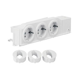 Hager Toma Schuko universal VZ00AS 3 enchufes giratorios