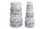 DKD Home Decor Caja Urban World&flowers Azul Blanco Multicolor 37.5 x 18 x 37.5 cm Set de 10