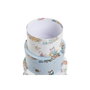 DKD Home Decor Set de 10 Cajas Redondas de Cartón Azul