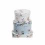DKD Home Decor Set de 10 Cajas Redondas de Cartón Azul