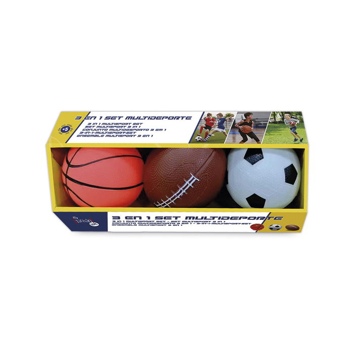Tachan Pack 3 Pelotas Multideporte Fútbol Baloncesto Fútbol Americano con Hinchador T00998