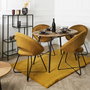 Home Deco Factory Silla Lounge Giulia Redonda de Pana Mostaza con Patas de Hierro - 73,8x56,7 cm