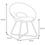Home Deco Factory Silla Lounge Giulia Redonda de Pana Mostaza con Patas de Hierro - 73,8x56,7 cm