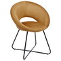 Home Deco Factory Silla Lounge Giulia Redonda de Pana Mostaza con Patas de Hierro - 73,8x56,7 cm