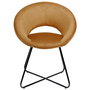 Home Deco Factory Silla Lounge Giulia Redonda de Pana Mostaza con Patas de Hierro - 73,8x56,7 cm