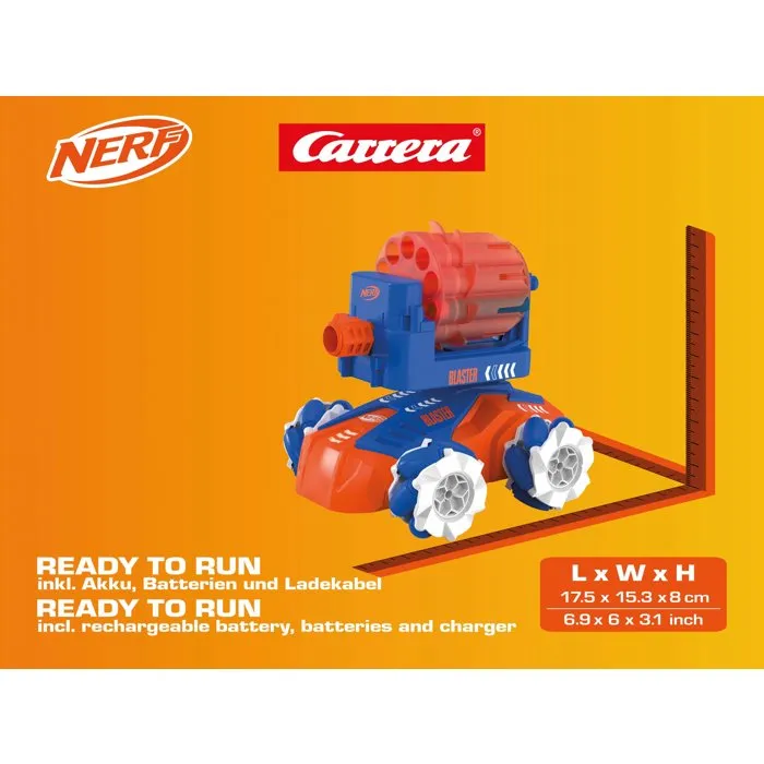 Carrera Nerf RC Coche Teledirigido de Disparos - Flechas y Objetivos, Velocidad 7 km/h, A partir de 6 años, Ref. CAR1741680012182
