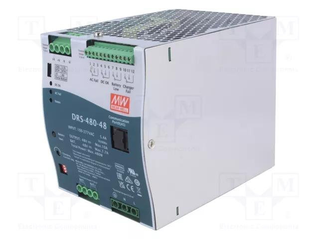 MEAN WELL DRS-480-48 Alimentador Buffer 480W 48VDC 7,7A
