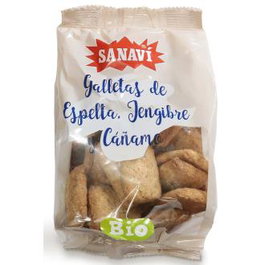 SANAVI Galleta de Espelta Jengibre y Cáñamo BIO 200gr