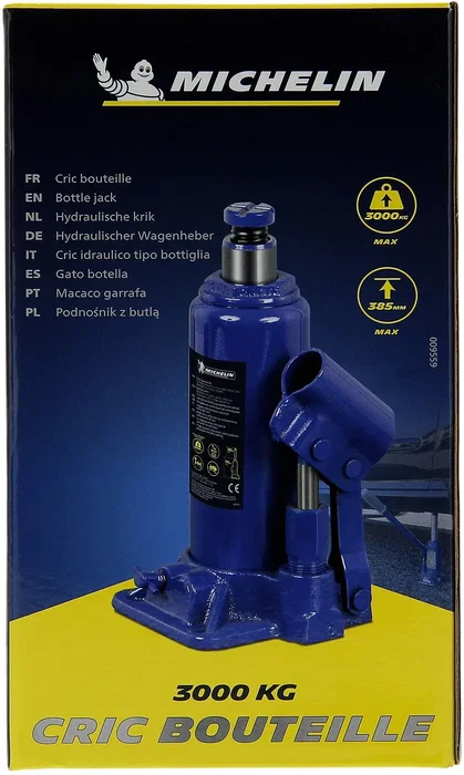 Michelin Gato Hidráulico Botella 3T - Capacidad 3 Toneladas, Altura de Elevación 195 mm a 385 mm Michelin Gato Hidráulico Botella 3T - Capacidad 3 Toneladas, Altura de Elevación 195 mm a 385 mm