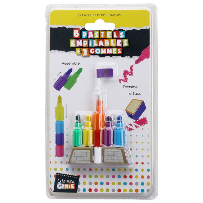 Createur de Genie Juego De Colores Y Gomas Modelos Surtidos Castillo Coche Avion Flor 4 Modelos Diferentes
