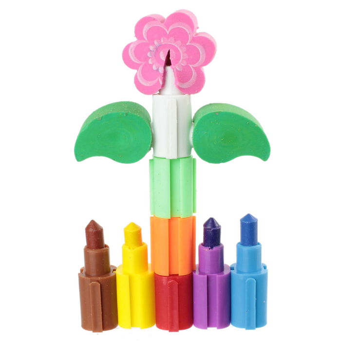 Createur de Genie Juego De Colores Y Gomas Modelos Surtidos Castillo Coche Avion Flor 4 Modelos Diferentes