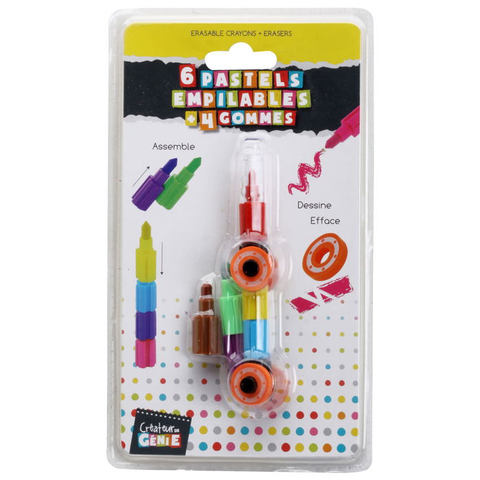 Createur de Genie Juego De Colores Y Gomas Modelos Surtidos Castillo Coche Avion Flor 4 Modelos Diferentes