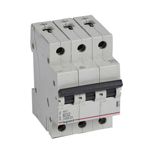 Legrand RX3 LS-Schalter B 32A 3-polig 6kA 400VAC 3TE Legrand RX3 LS-Schalter B 32A 3-polig 6kA 400VAC 3TE