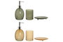 DKD Home Decor Set de 3 Accesorios de Baño de Cristal y ABS, 350ml, Surtido Ámbar y Verde
