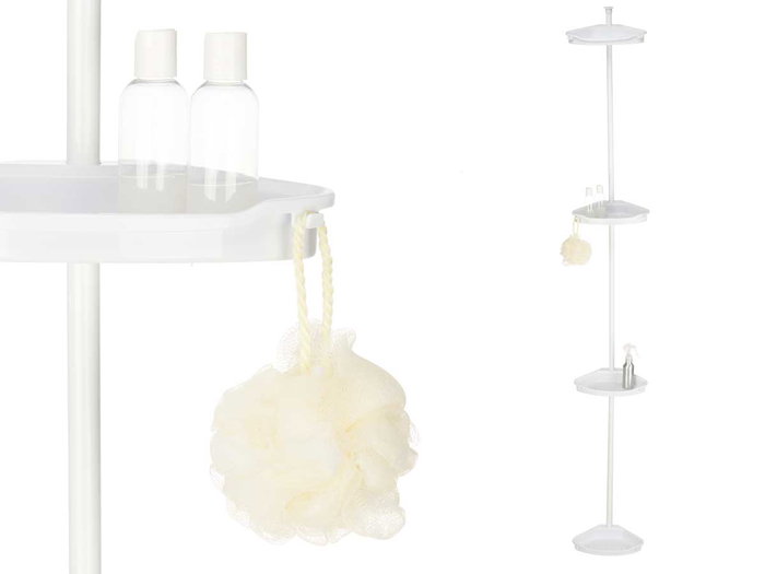 Berilo Barra Ducha Metálica Extensible con 4 Estantes 69x7x16.5cm (Set de 4)