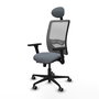 PIQUERAS Y CRESPO Silla de oficina Zulema con mecanismo Sincro/Traslack y Brazos 3D, Gris
