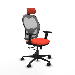 PIQUERAS Y CRESPO Silla de oficina Jorquera con mecanismo Sincro/Traslack, Naranja oscuro y Gris