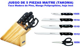 ARCOS Juego de Cocina Maitre (Tacoma) de 6 piezas con taco y tijera