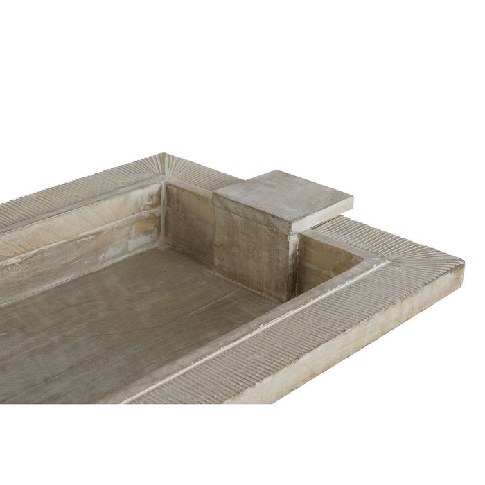 DKD Home Decor Bandeja de Mango Decapé Blanco 48x30,5x7,5 cm
