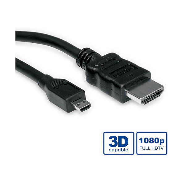 VALUE HDMI KABEL +ETH.A-D2M Cable HDMI 2.0 con Ethernet, Alta Velocidad, Compatible 4K