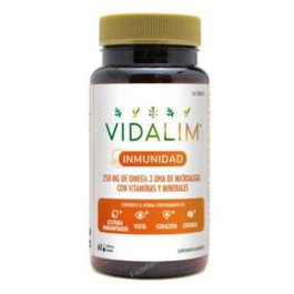 Vidalim Inmunidad 60 Cápsulas. Omega-3 DHA, Vitaminas y Minerales para el Sistema Inmune, Vista, Corazón y Cerebro. Apto para Niños.