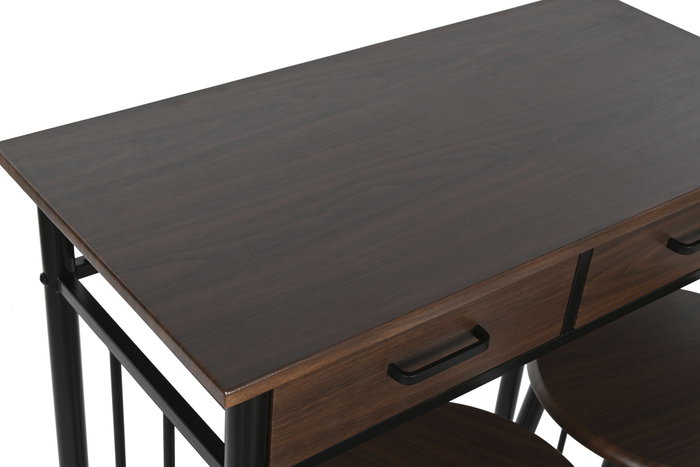 DKD Home Decor Mesa Negro Marron Metal MDF 50 x 84 x 80 cm Set de 3 DKD Home Decor Mesa Negro Marron Metal MDF 50 x 84 x 80 cm Set de 3