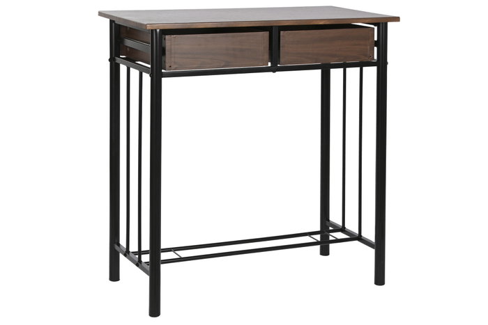 DKD Home Decor Mesa Negro Marron Metal MDF 50 x 84 x 80 cm Set de 3 DKD Home Decor Mesa Negro Marron Metal MDF 50 x 84 x 80 cm Set de 3