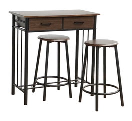 DKD Home Decor Mesa Negro Marron Metal MDF 50 x 84 x 80 cm Set de 3