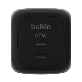 Belkin Cargador USB-C Dual 67W PD + PPS GaN Negro WCH020kqBK