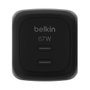 Belkin Cargador USB-C Dual 67W PD + PPS GaN Negro WCH020kqBK