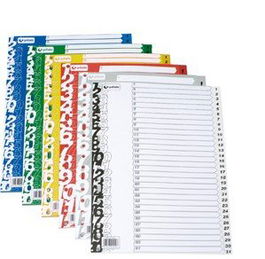 Indice Grafoplas Pp Numerico Fº Pestañas 1-31 16 Taladros Gris (Set de 10)