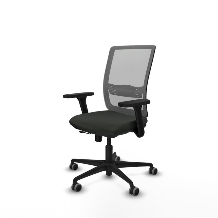 PIQUERAS Y CRESPO Silla de oficina Haches con mecanismo Sincro/Traslack, Negro y Gris