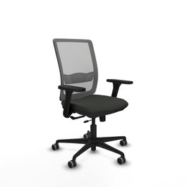 PIQUERAS Y CRESPO Silla de oficina Haches con mecanismo Sincro/Traslack, Negro y Gris