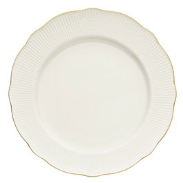 Hermia BNILY24Y2520 Vajilla de 24 Piezas en Porcelana Blanca y Dorada, Apta para Lavavajillas y Microondas, Elegante y Sofisticada