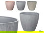 Ibergarden Maceta Cónica de Plástico PP 23 cm de Diámetro, Color Surtido (Gris, Marrón, Verde) con Relieve (Set de 24)