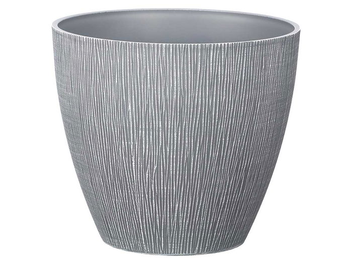 Ibergarden Maceta Cónica de Plástico PP 23 cm de Diámetro, Color Surtido (Gris, Marrón, Verde) con Relieve (Set de 24)